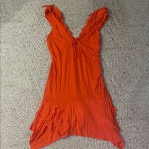Wild Fable Orange Ruffle Mini Dress